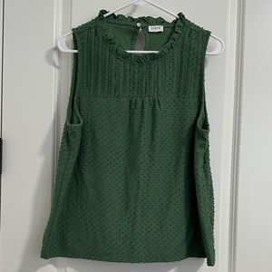 J. Crew Factory Textured Green Sleeveless Blouse